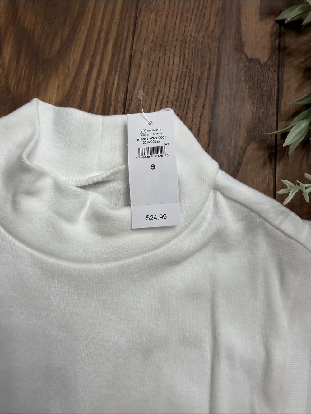 5 For $50 Sleeveless Mock Neck Tank Top Tee - White - Picture 2 of 4